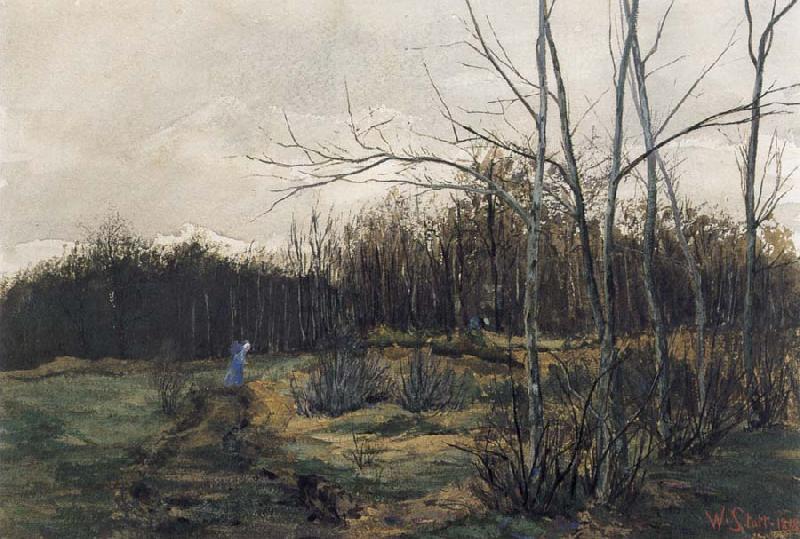 William Stott of Oldham Woodgathering oil painting picture